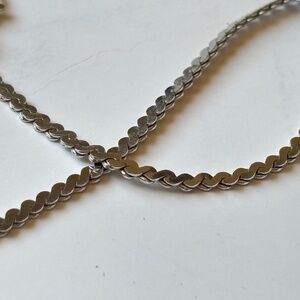 Monet Vintage Serpentine Silver Tone Chain Necklace 30”